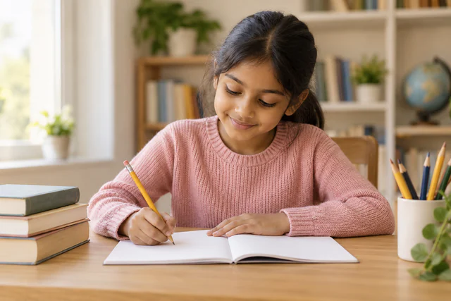 A primary-school learner exploring a lesson