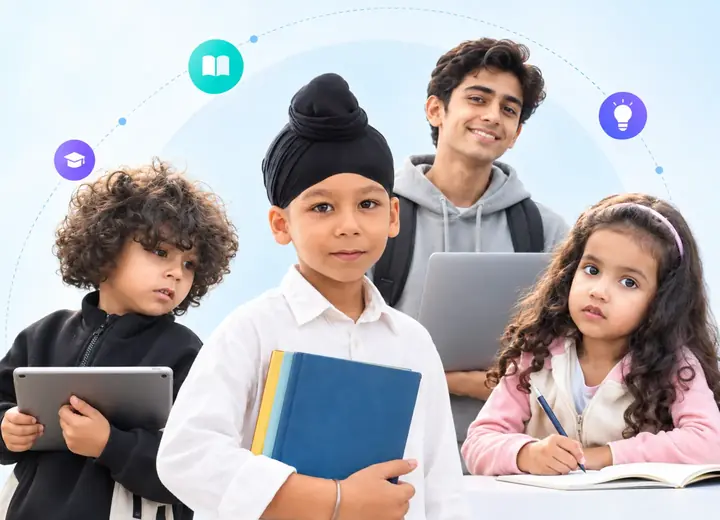 Learners of different ages studying together